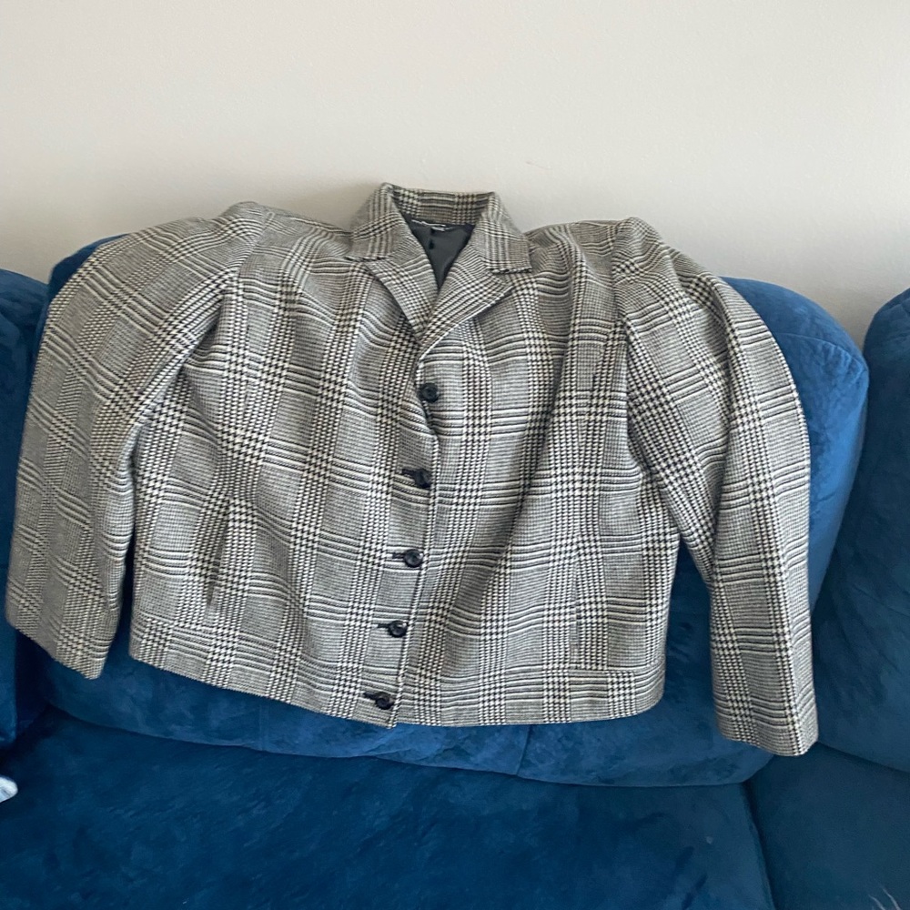 Black and white blazer
